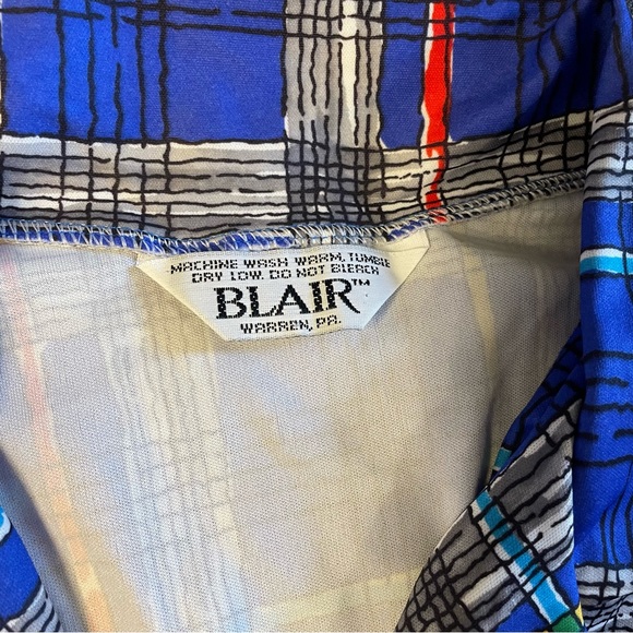 Vintage Blair of Warren, Pa blue plaid button-up shirt. Size large - Picture 4 of 6